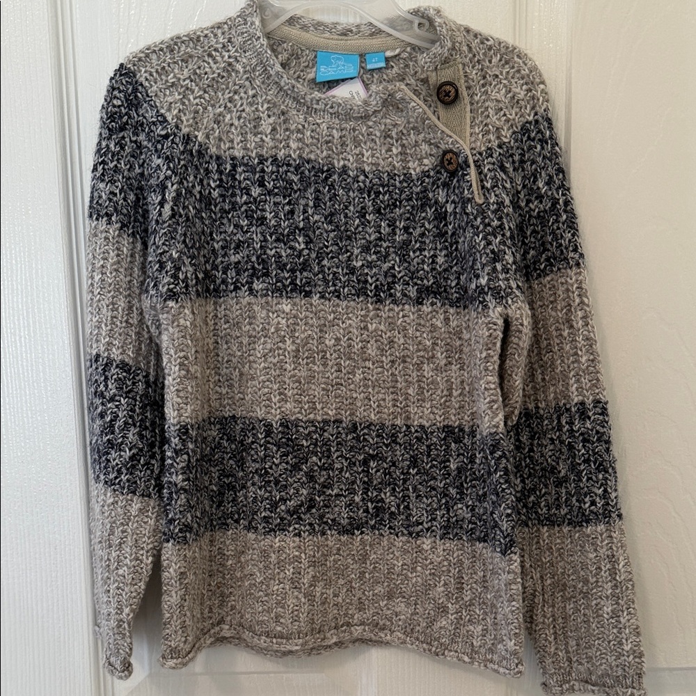 Kids' Striped Knit Sweater - Black and Cream